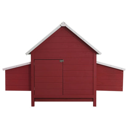 Vidaxl Gallinero De Madera Rojo 157x97x110 Cm_3