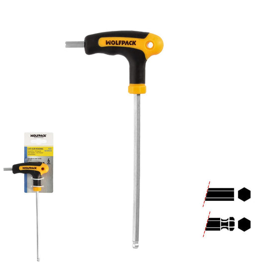 Llave Allen Con Bola Mango Bimaterial Soft Touch Forma T 6,0 Mm. Acero Cromo Vanadio, Destornillador Allen, Llave Hexagonal_0