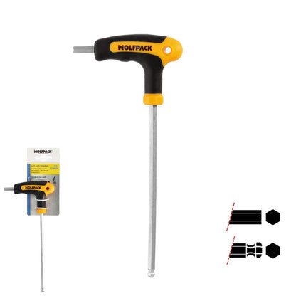 Llave Allen Con Bola Mango Bimaterial Soft Touch Forma T 6,0 Mm. Acero Cromo Vanadio, Destornillador Allen, Llave Hexagonal