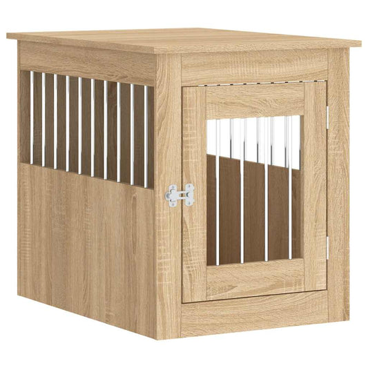 Jaula Para Perros Madera De Ingeniería Roble Sonoma 55x75x65 Cm_0