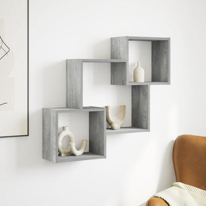 Armario De Pared Madera De Ingeniería Gris Hormigón 78x18x71 Cm / Vetonek_3