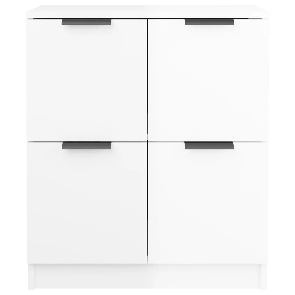 Aparador De Madera Contrachapada Blanco Brillante 60x30x70 Cm / Vetonek_3