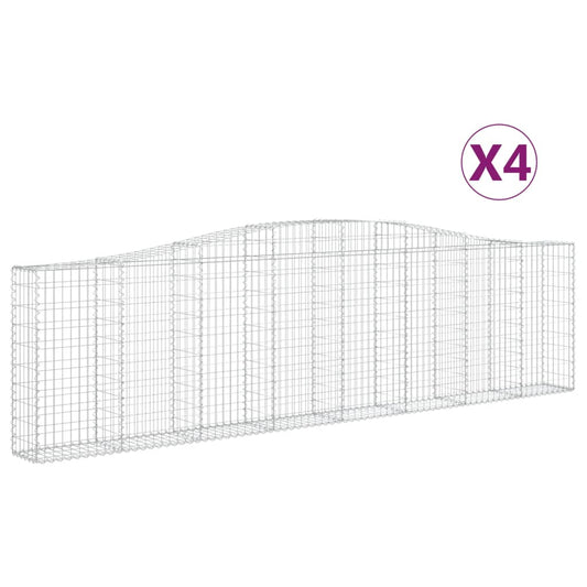 Cestas De Gaviones 4 Uds Forma De Arco Hierro 400x30x100/120 Cm_0