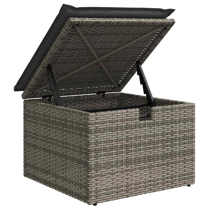 Set De Muebles De Jardín 6 Pzas Y Cojines Ratán Sintético Gris / Vetonek_4