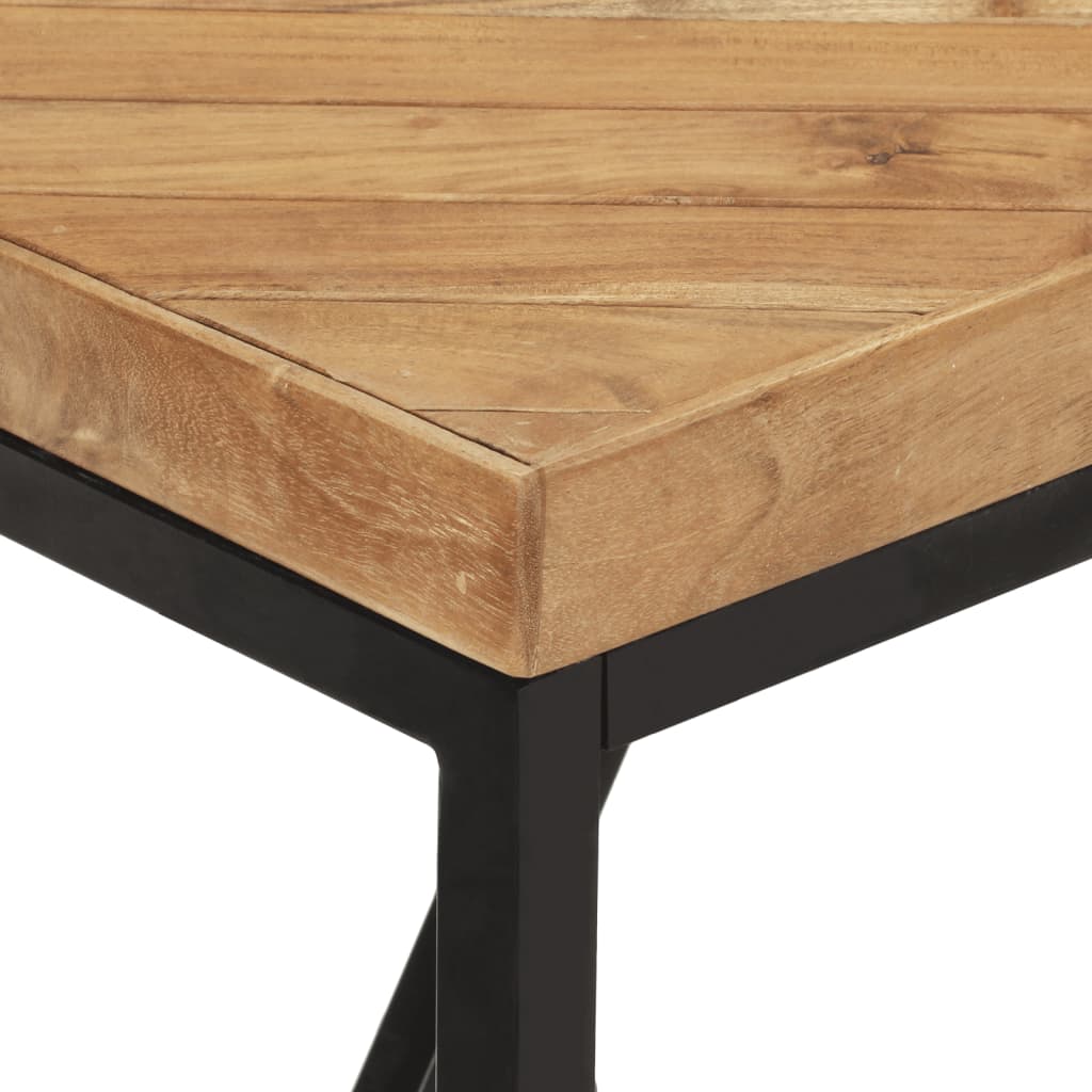 Mesa De Comedor Madera Maciza De Acacia Y Mango 120x60x76 Cm_3