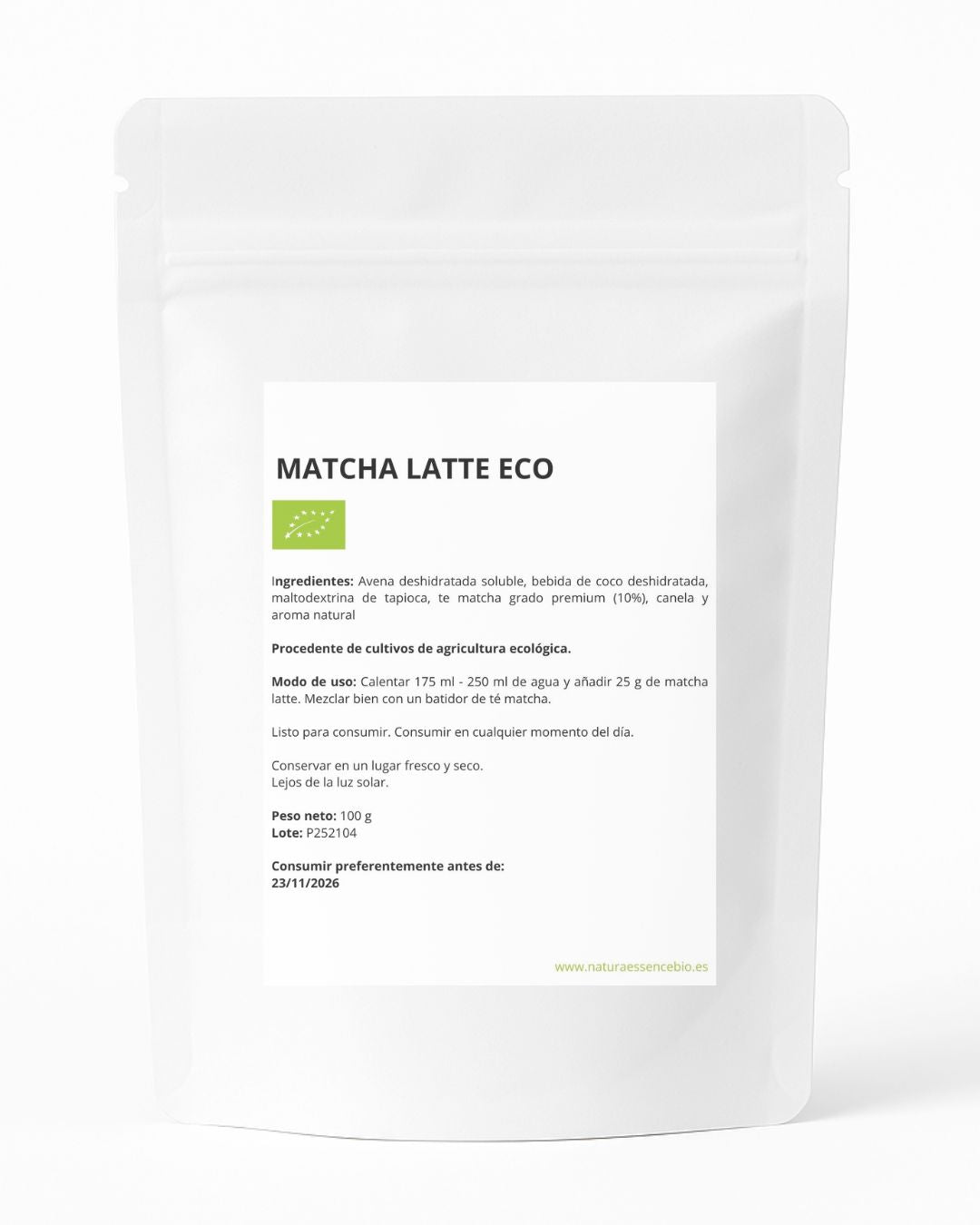 Matcha Latte Eco 100 Gramos – Té Matcha Premium Con Avena Y Coco Ecológicos_4