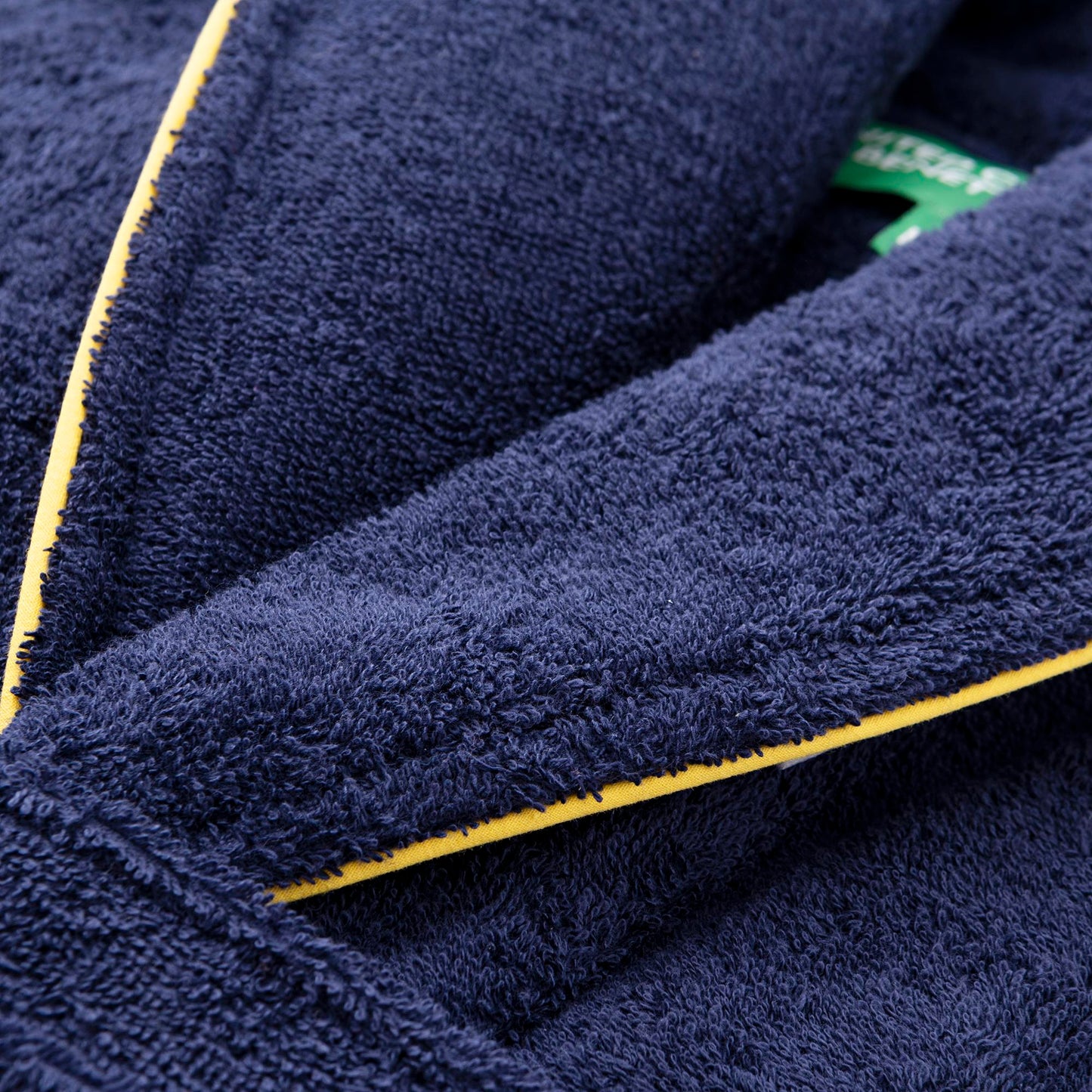 Albornoz S/m 420gsm 100% Algodon C/ Logo Bordado Azul Marino Core Benetton_3