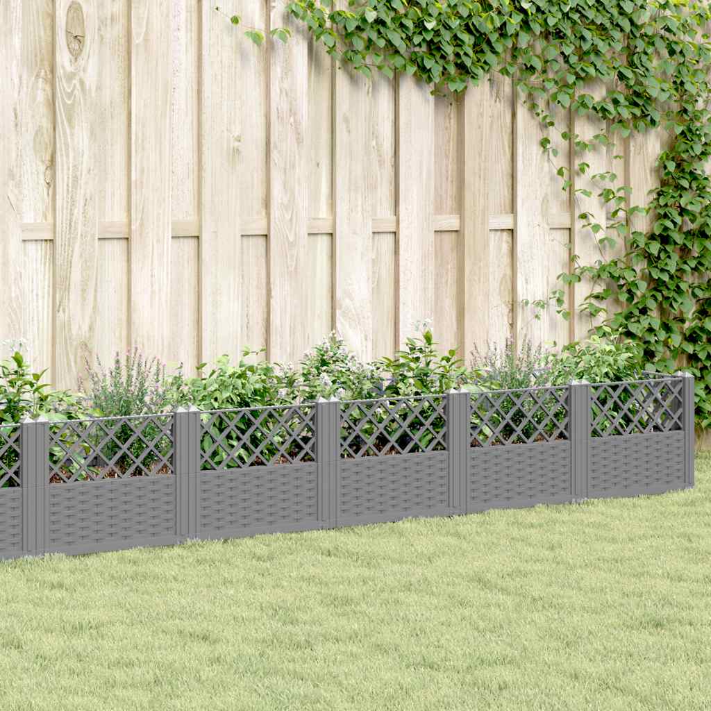 Jardinera Con Clavijas Pp Gris Claro 363,5x43,5x43,5 Cm_1