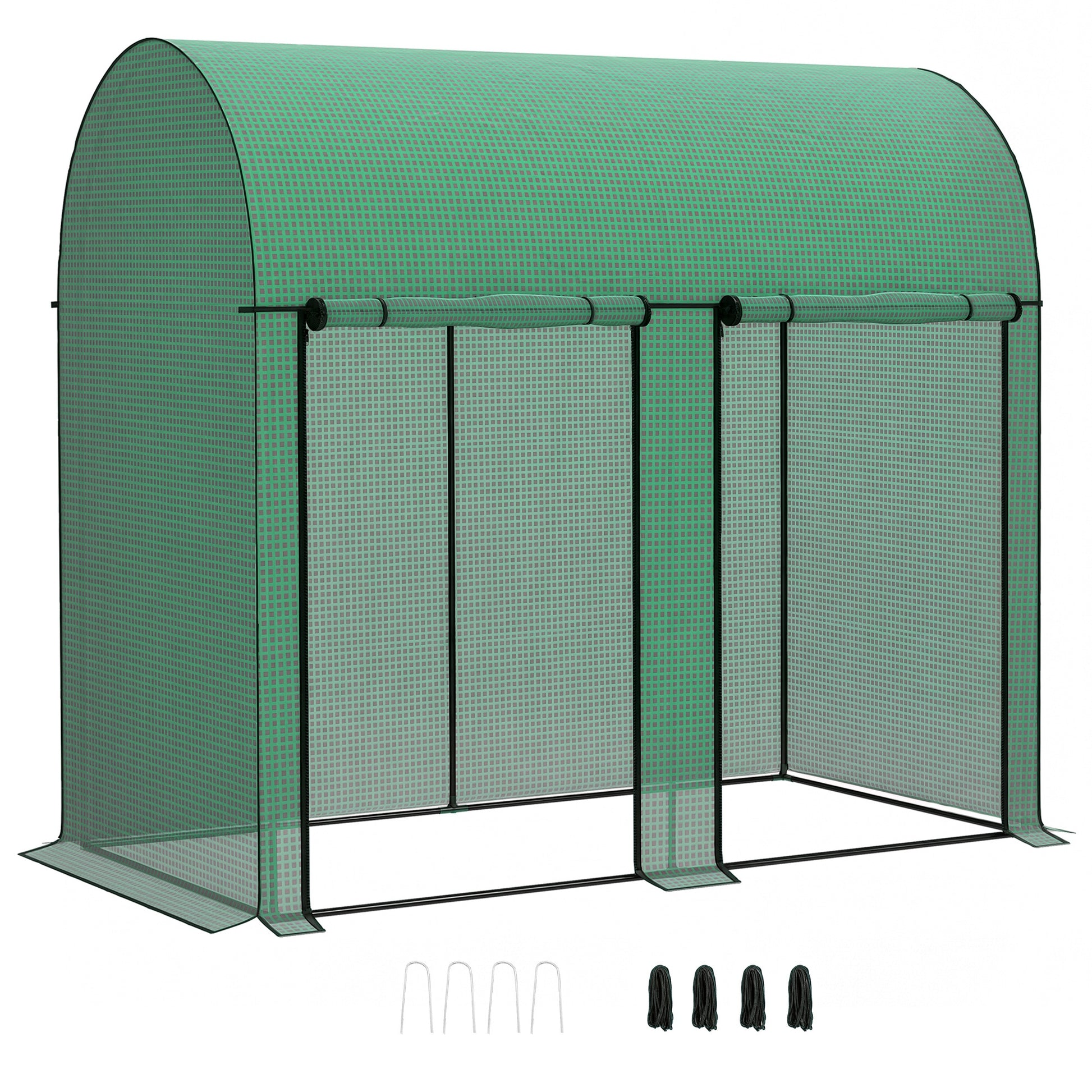 Outsunny Invernadero De Exterior Con 2 Puertas Enrollables 200x100x178 Cm Verde_0