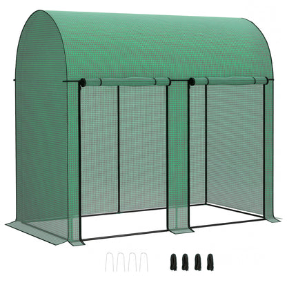 Outsunny Invernadero De Exterior Con 2 Puertas Enrollables 200x100x178 Cm Verde_0