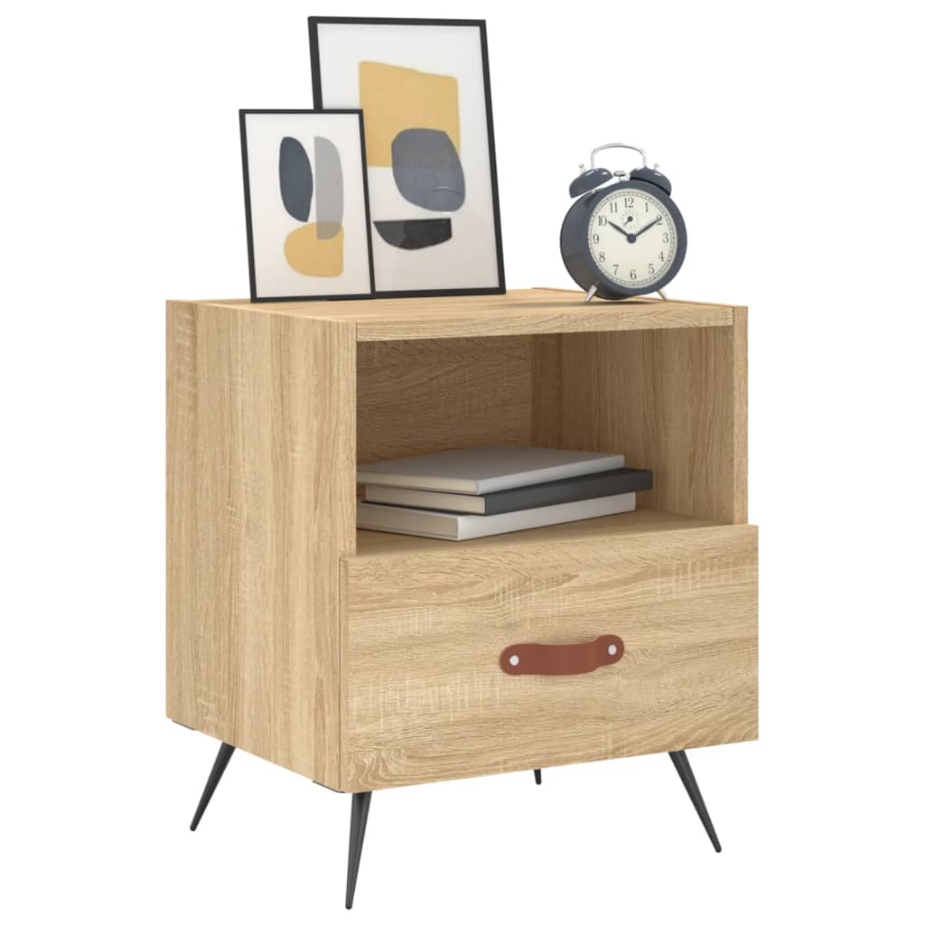 Mesita Noche 2 Uds Madera Ingeniería Roble Sonoma 40x35x47,5 Cm_1