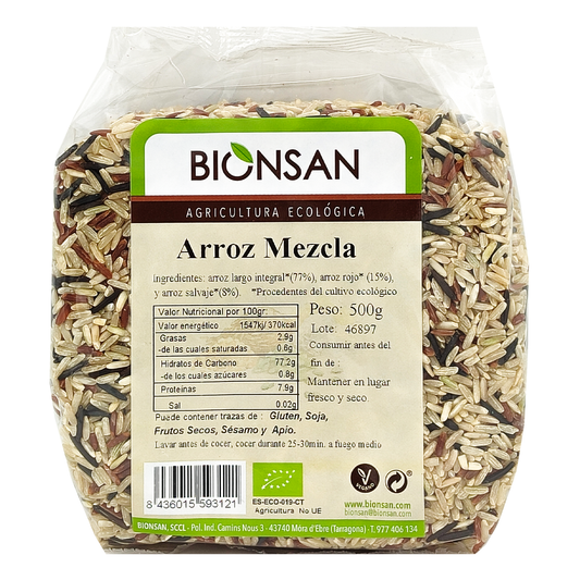 Arroz Mezcla Eco Bionsan (largo Integral, Rojo Y Salvaje) 500gr_0