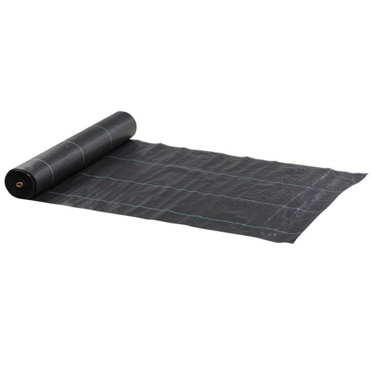 Outsunny Malla Antimaleza 2x50 M 130 G/m² Para Control De Malezas Malas Negro_0