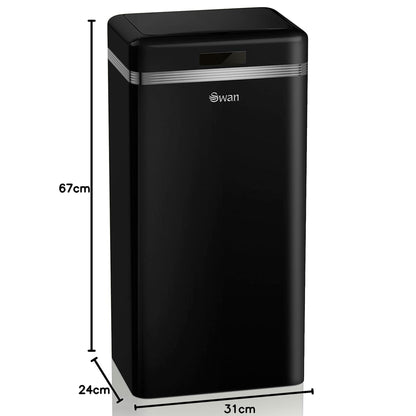 Swan Cubo De Basura Cocina Automático, Sensor De Movimiento, 45l, Metálico, Papelera Reciclaje, Swka4500bneu, Negro_5
