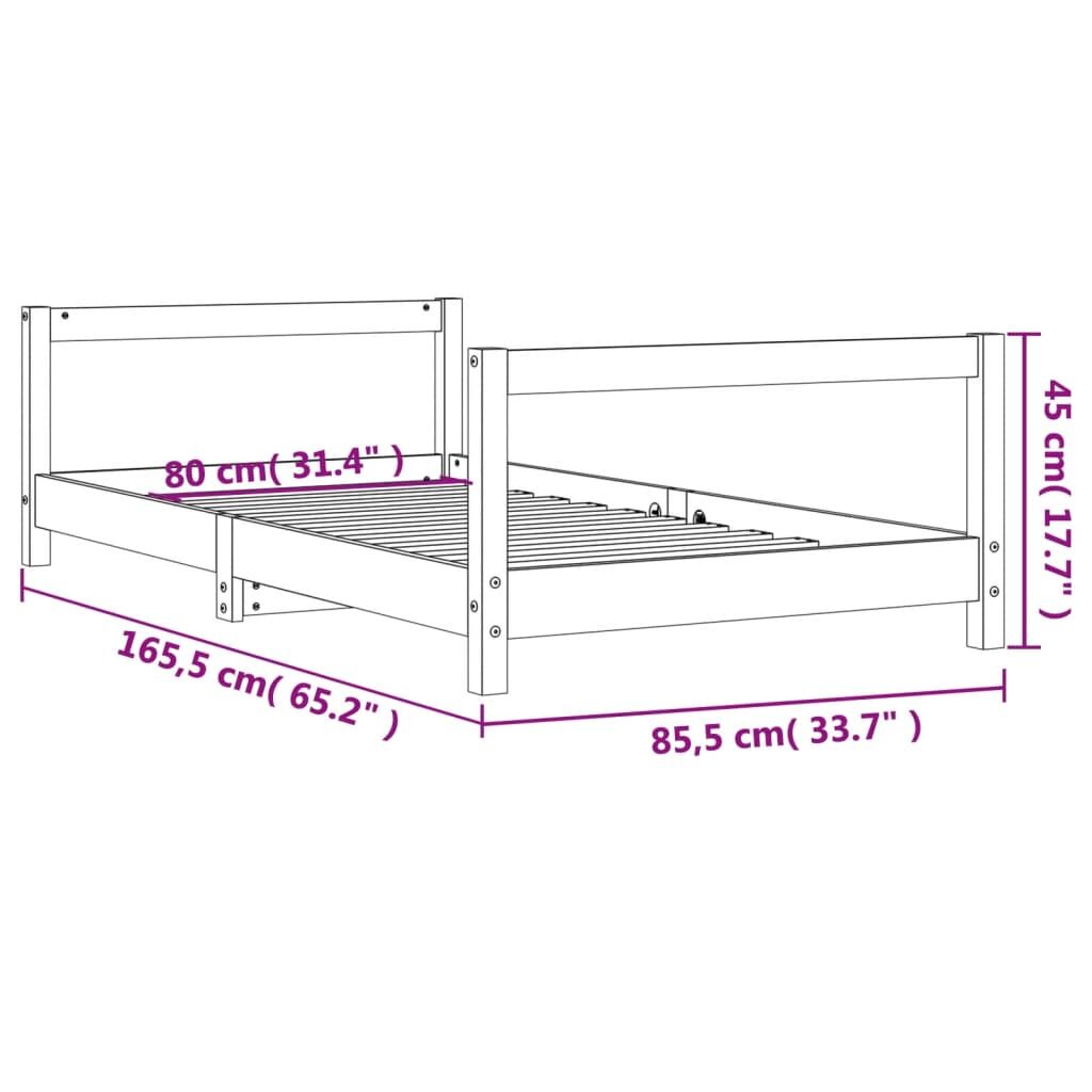 Vidaxl Estructura De Cama Para Niños Madera De Pino Blanco 80x160 Cm_2