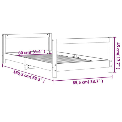Vidaxl Estructura De Cama Para Niños Madera De Pino Blanco 80x160 Cm_2
