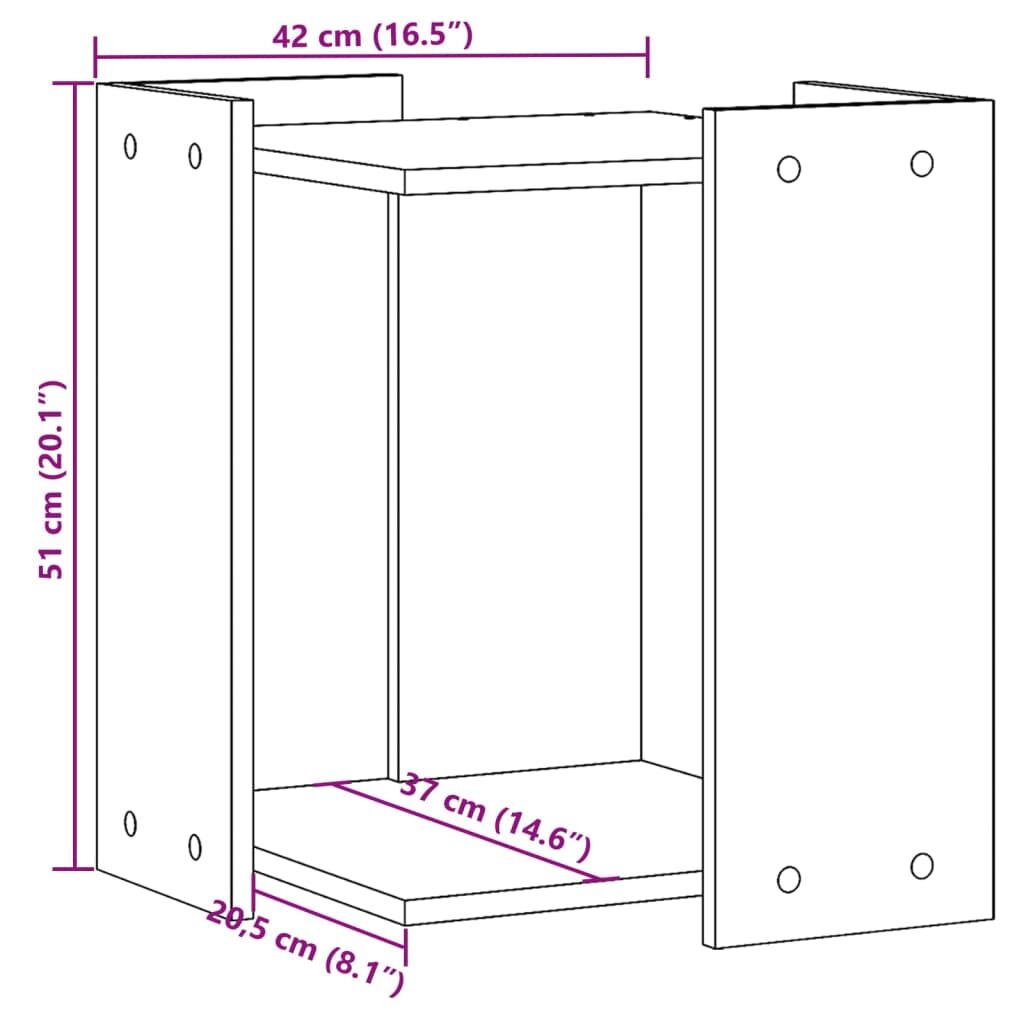 Vidaxl Mueble Arenero De Gatos Madera Ingeniería Envejecida 42x42x51cm_2
