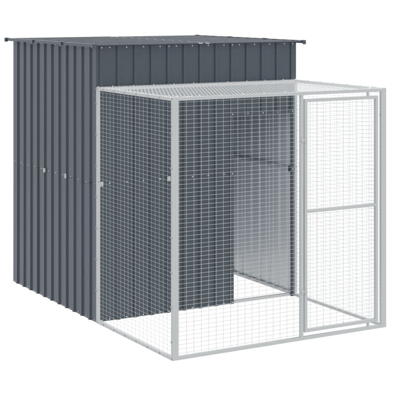 Vidaxl Gallinero Con Corral Acero Galvanizado Gris 165x1067x181 Cm_5