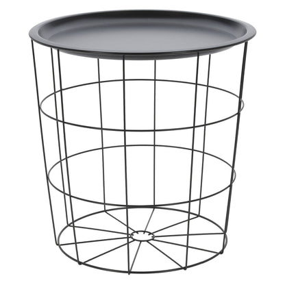 Well Home Mesa Auxiliar En Metal Color Negro Ø40x40cm_0