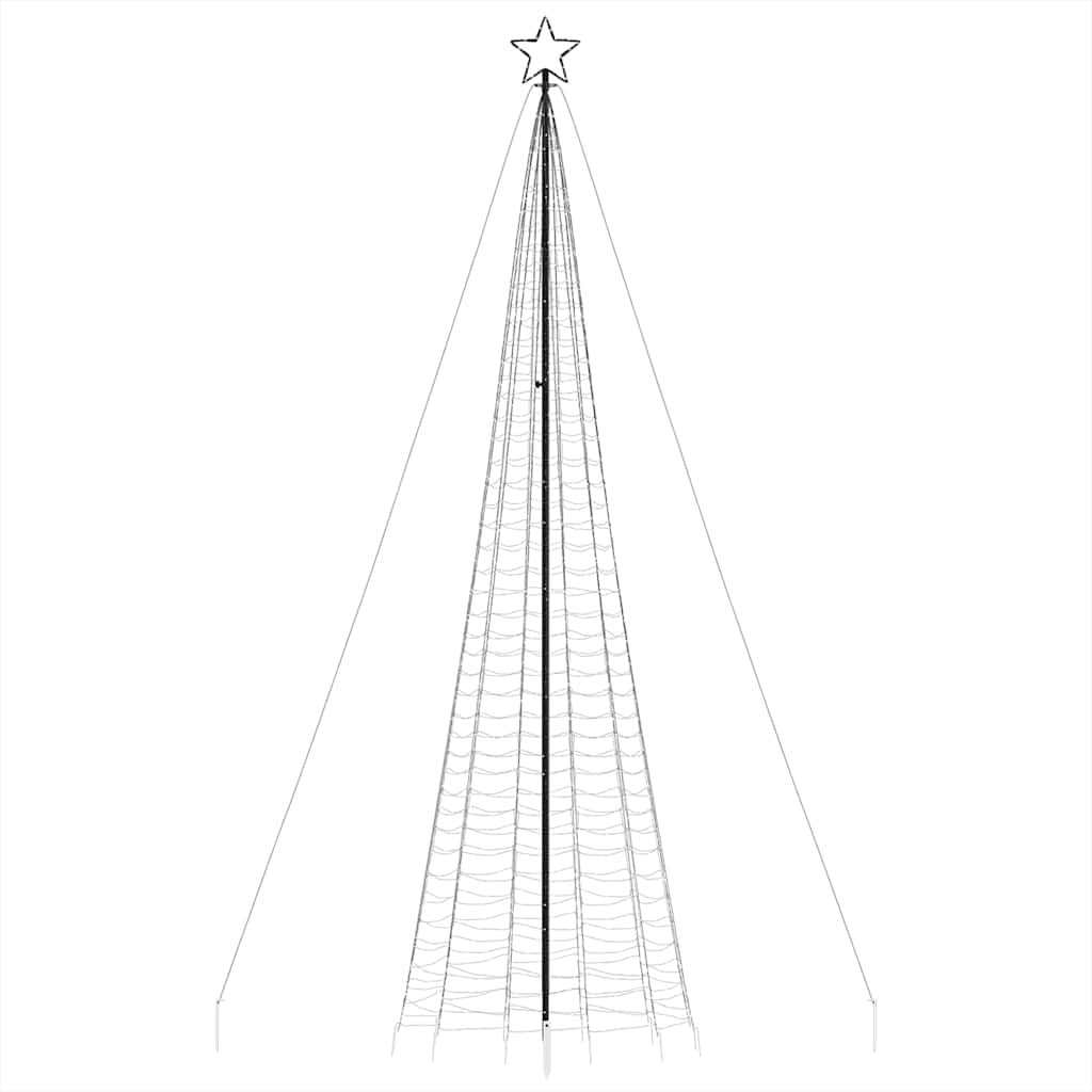 Vidaxl Árbol De Navidad Led Con Estacas 1534 Leds Blanco Frío 500 Cm_4