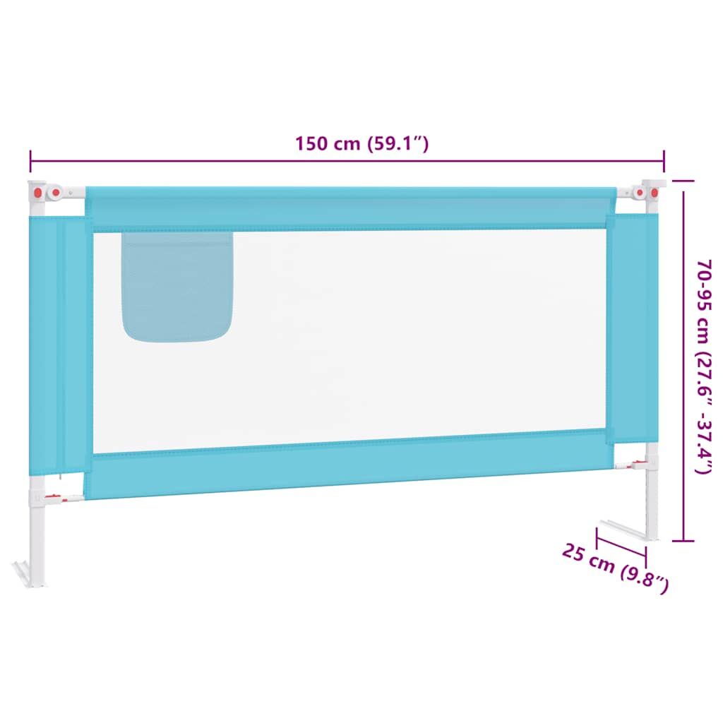 Vidaxl Barandilla De Seguridad Cama De Niño Azul Tela 150x25 Cm_2