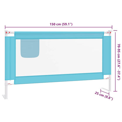 Vidaxl Barandilla De Seguridad Cama De Niño Azul Tela 150x25 Cm_2