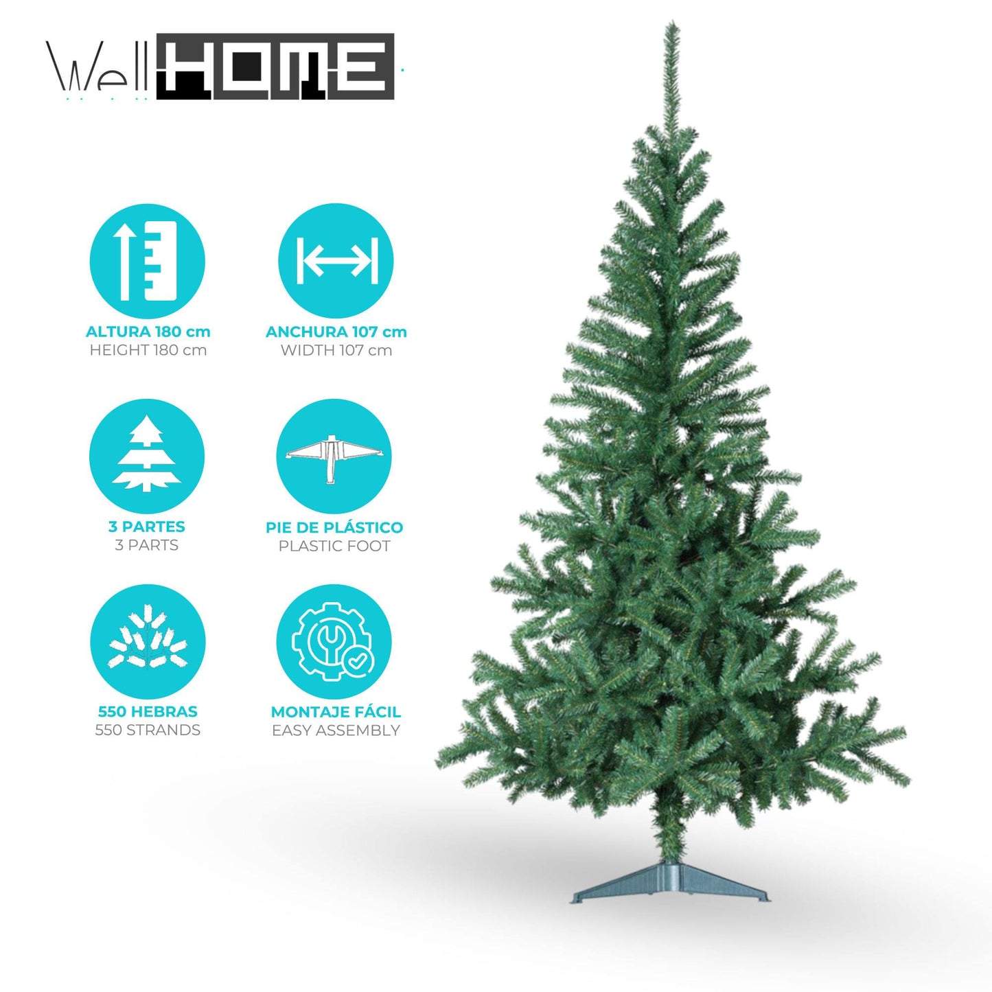 Well Home Árbol Esencial Verde - Altura De 180 Cm_1