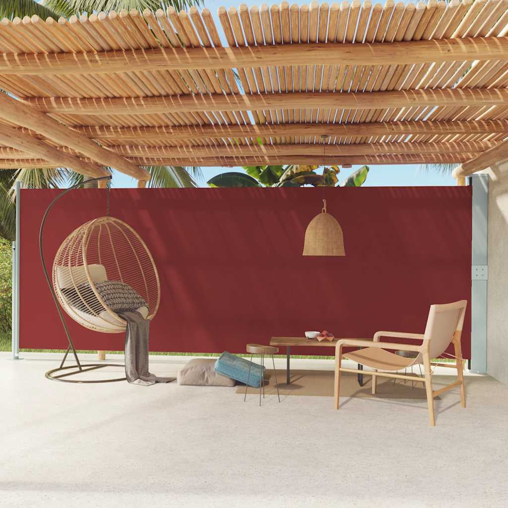Vidaxl Toldo Lateral Retráctil De Jardín Rojo 200x600 Cm_1