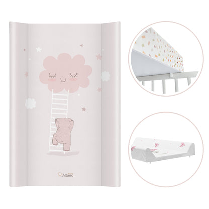 Cambiador Base Rígida Para Cuna 70x47 Nubes Rosa