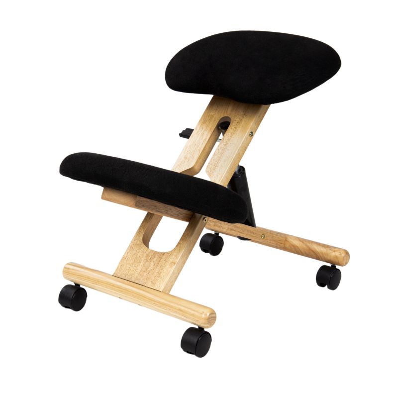 Silla Ergonómica Ergochair Negro Madera De Haya Madera, Negro, 42 X 60 X 65cm_1
