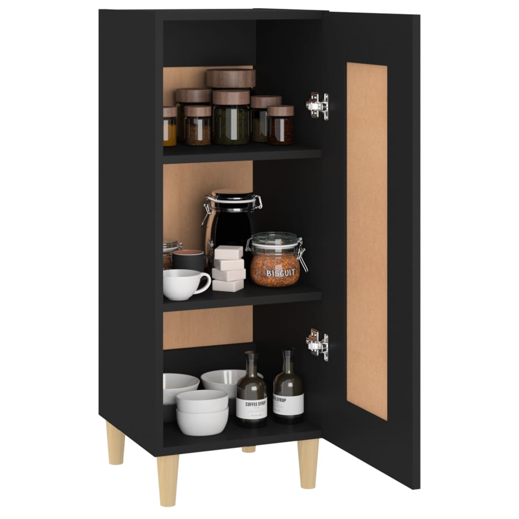 Aparador De Madera Contrachapada Negro 34,5x34x90 Cm / Vetonek_5