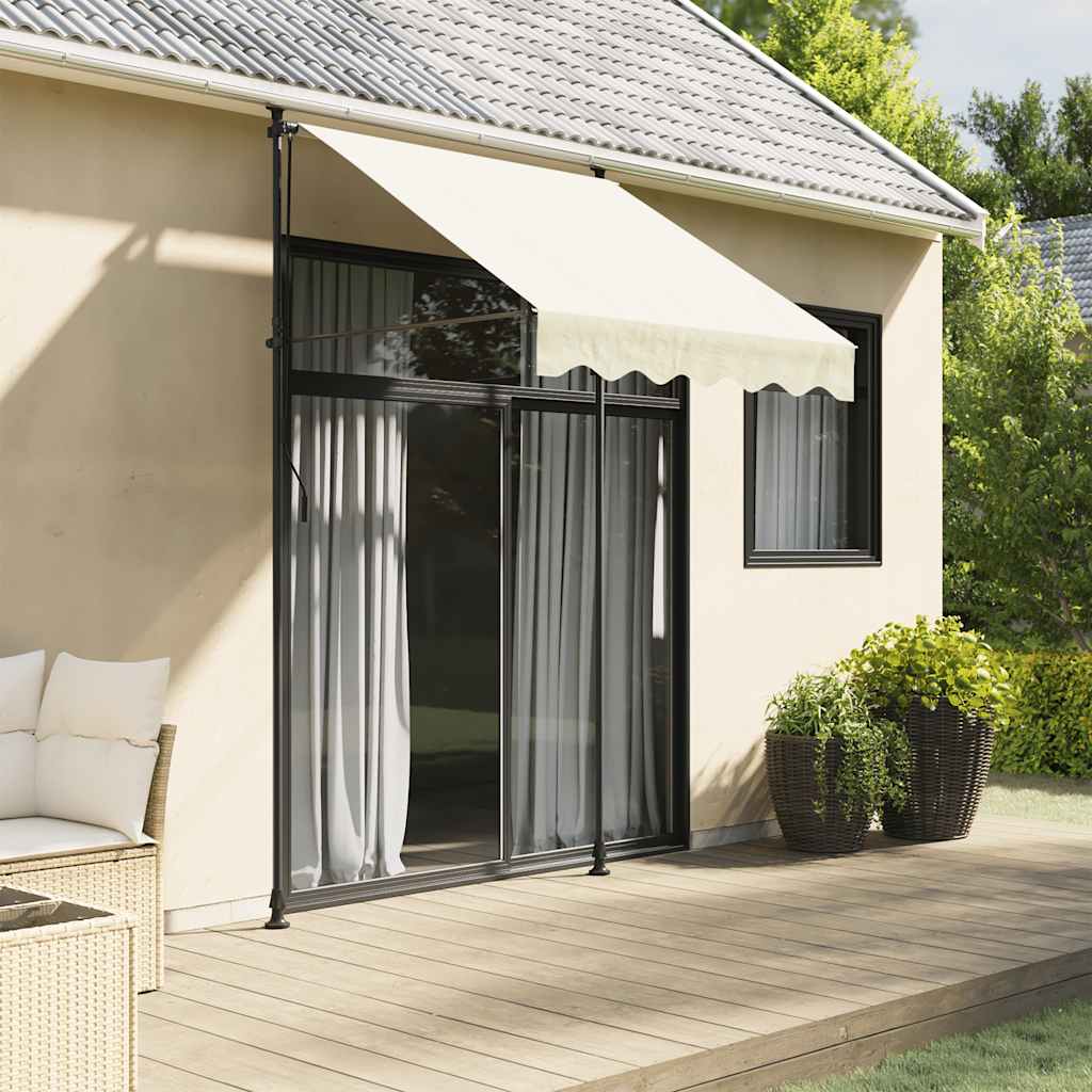 Toldo Retráctil Tela Y Acero Crema 200x115 Cm_1