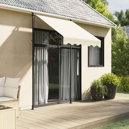 Toldo Retráctil Tela Y Acero Crema 200x115 Cm_1