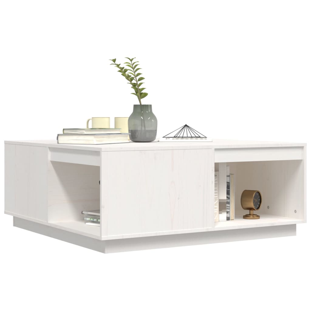 Mesa De Centro Madera Maciza De Pino Blanco 100x101x40,5 Cm_2