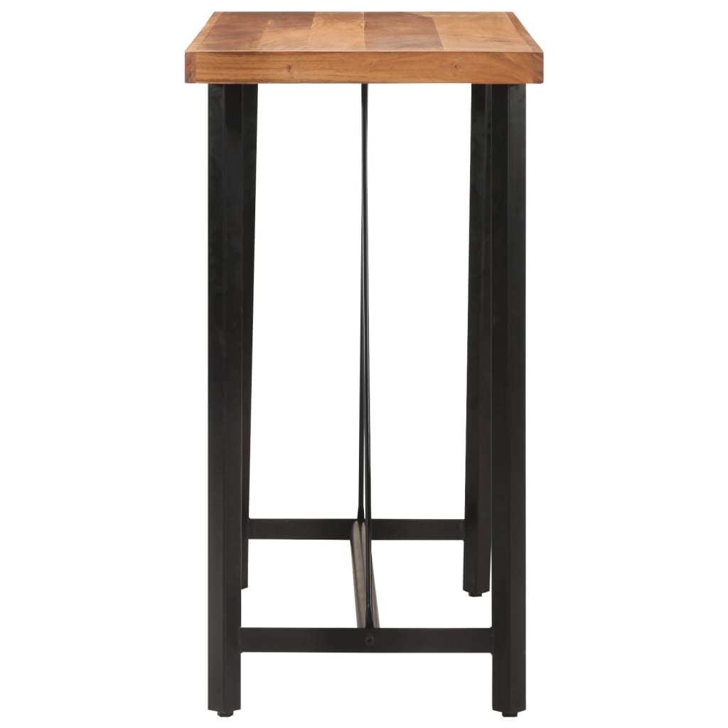 Mesa Alta De Hierro Y Madera Maciza De Acacia 110x55x107 Cm_1