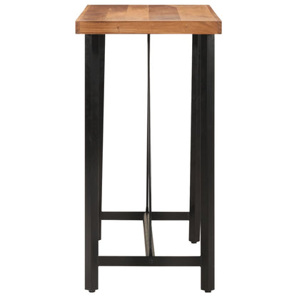 Mesa Alta De Hierro Y Madera Maciza De Acacia 110x55x107 Cm_1