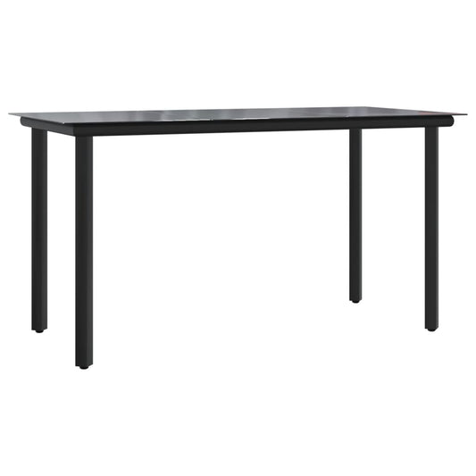 Set De Comedor De Jardín 9 Pzas Y Cojines Ratán Sintético Negro / Vetonek_0