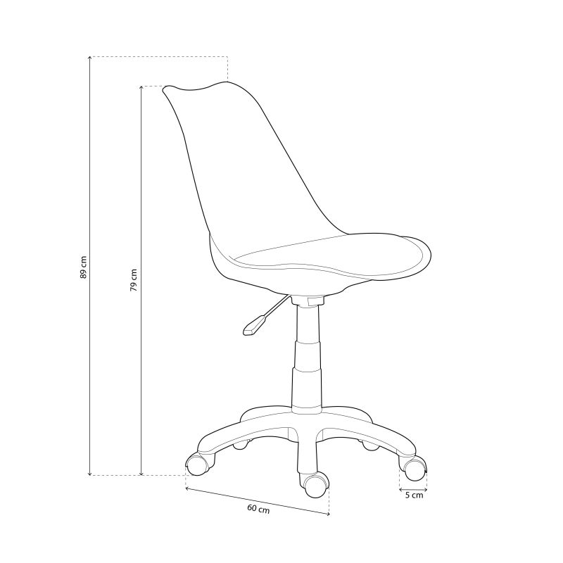 Silla De Escritorio Lina Pvc, Gris, 60 X 79-89 X 60_4