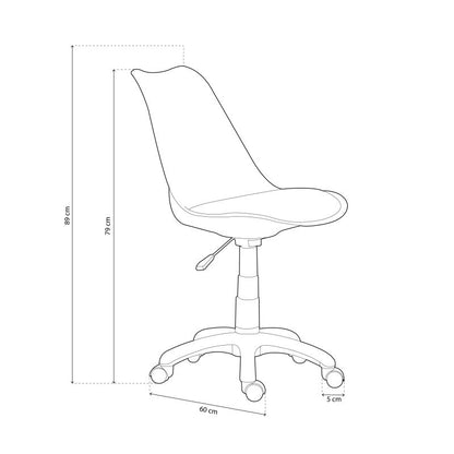 Silla De Escritorio Lina Pvc, Blanco, 60 X 79-89 X 60_4