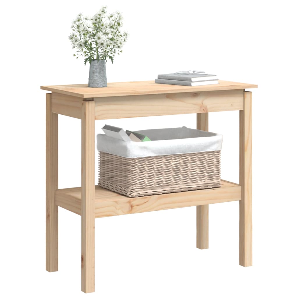 Mesa Consola Madera Maciza De Pino 80x40x75 Cm_1