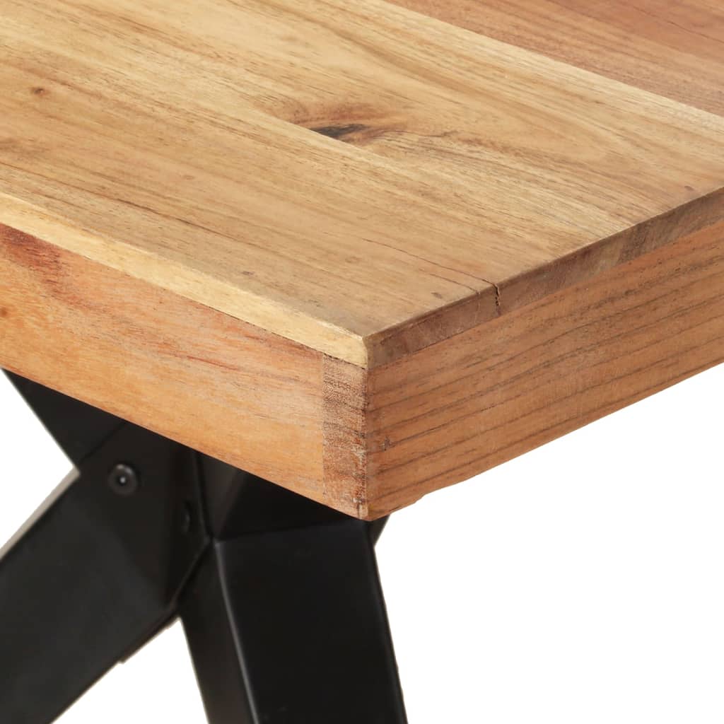 Mesa De Comedor Madera Maciza De Acacia 200x90x76 Cm_3