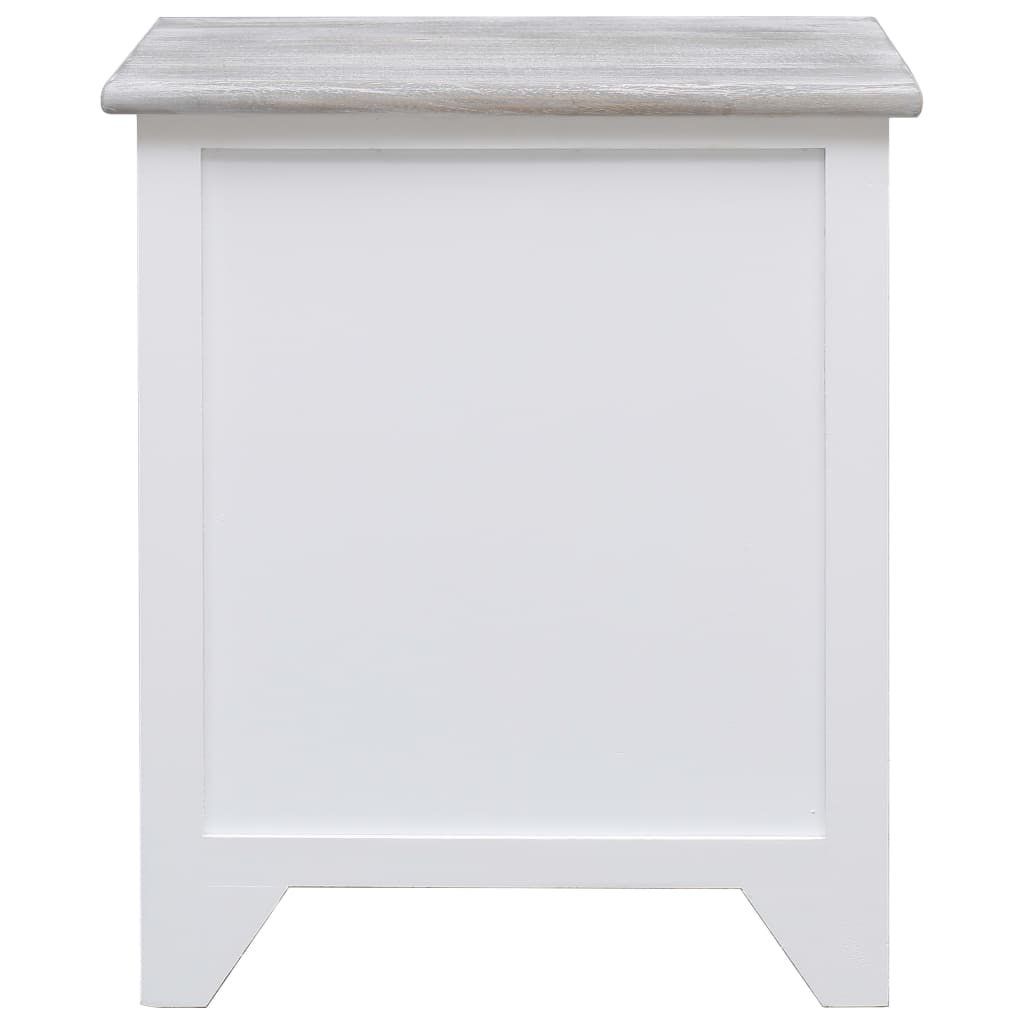 Mesitas De Noche 2 Uds Madera De Paulownia Blanco 38x28x45 Cm_3