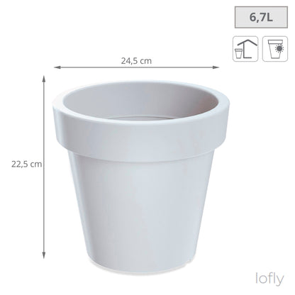 Maceta De Plastico Lofly En Color Blanco 24,5 (largo) X 24,5 (ancho) X 22,5 (alto) Cm_1
