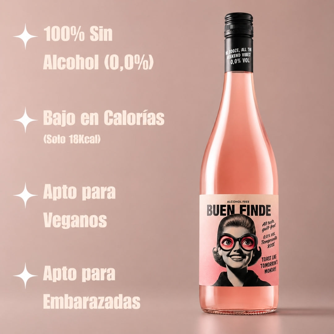 Vino Rosado Sin Alcohol 0,0% Tempranillo | Pack 3 Botellas X 750 Ml | Vino Rosado Desalcoholizado Fresco Y Afrutado_1