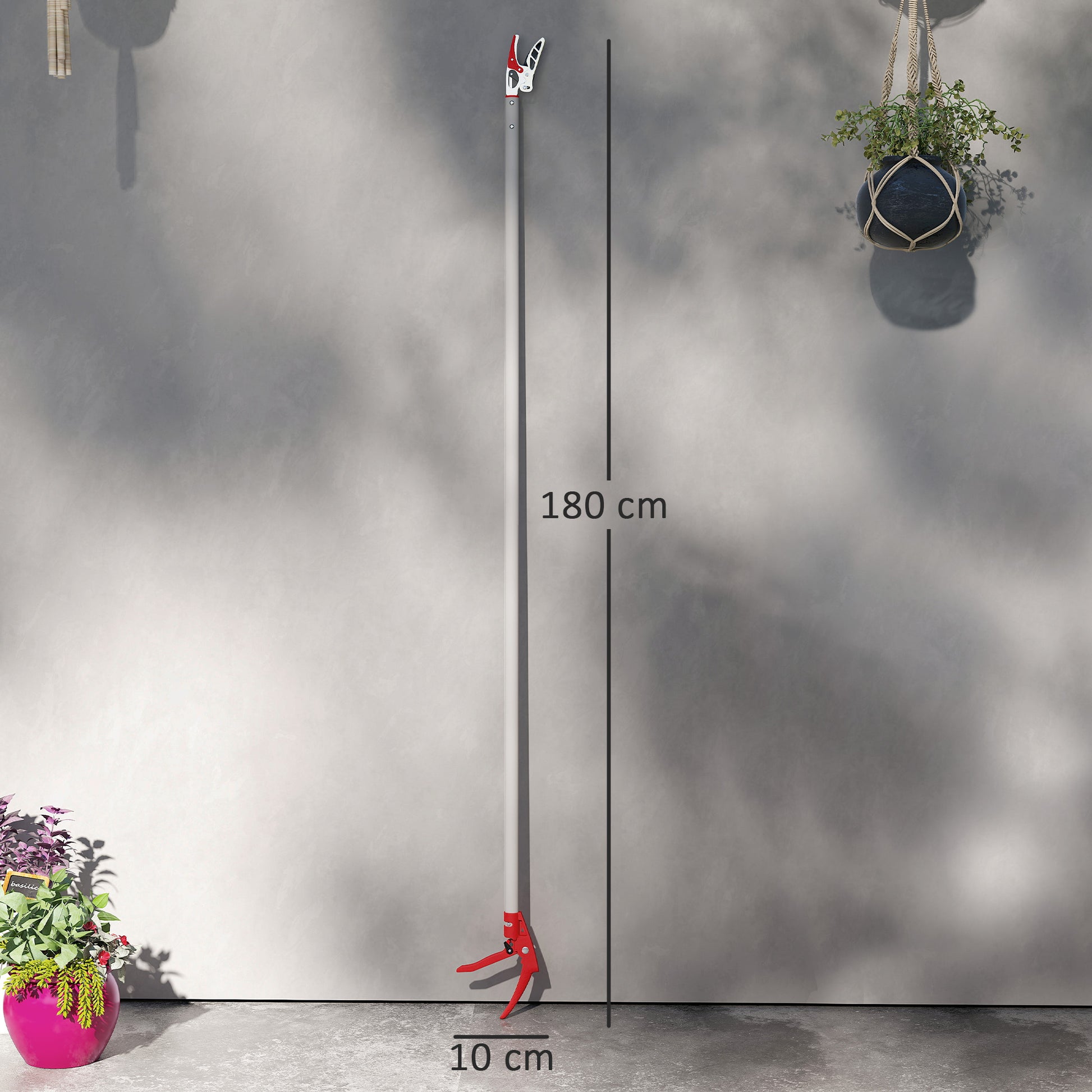Outsunny Tijeras De Podar De Jardín 180 Cm Para Poda De Ramas Altas Y Recoger_2
