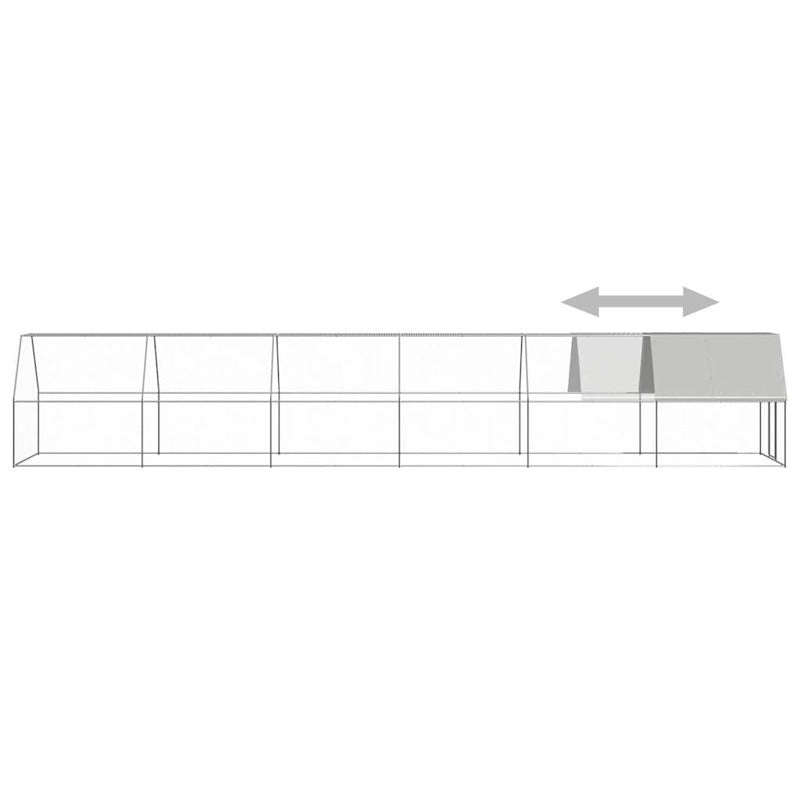 Vidaxl Jaula Gallinero De Acero Galvanizado 2x12x2 M_3