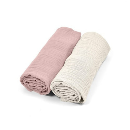Pack 2 Muselinas De Algodón 70x70 Para Bebé Rosa