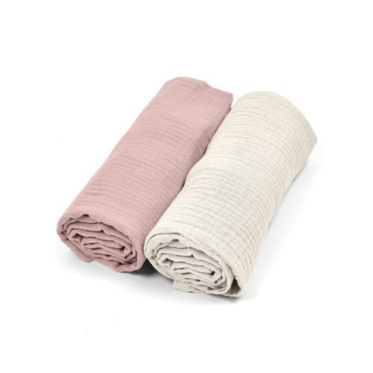 Pack 2 Muselinas De Algodón 70x70 Para Bebé Rosa