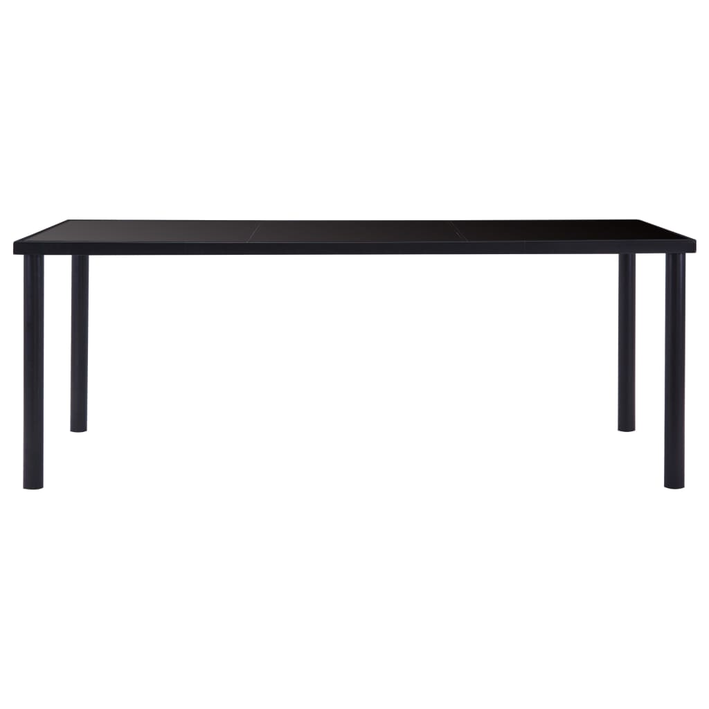 Mesa De Comedor De Vidrio Templado Negro 200x100x75 Cm_0