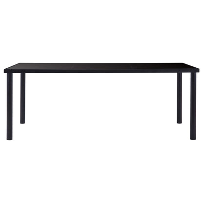 Mesa De Comedor De Vidrio Templado Negro 200x100x75 Cm_0